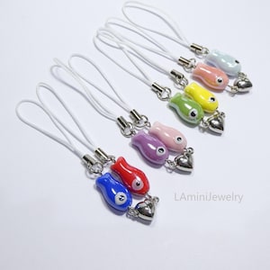 Matching Magnetic Fish Keychain Phone charm, Couple Set Him Her, best friend Gift, Bridesmaid