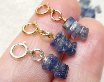 Kyanite Pendant, Tiny Birthstone Necklace Charm, Raw Kyanite Gemstone for Jewelry making, Earrings, Hoops,  Bracelet Charm, Wire Wrapped