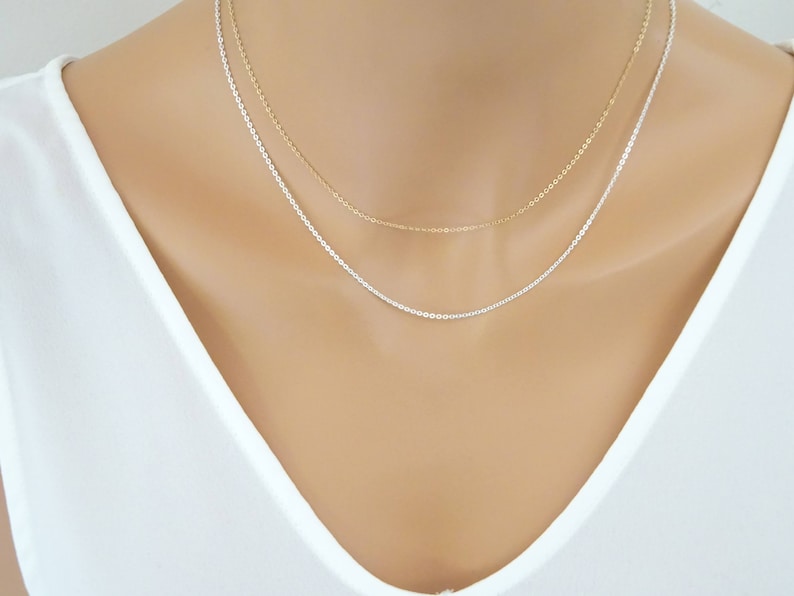 Plain Chain Collar Necklace Fine Sterling Silver Replacement Etsy