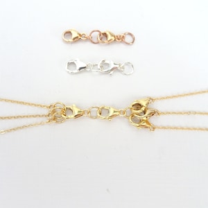  LANCHARMED 925 Sterling Silver Necklace Layering Clasps Gold  Plated Magnetic Necklace Connector Multiple Strands Clasp Necklace  Separator for Layering(Spring Clasps for 3 Necklaces) : Arts, Crafts &  Sewing