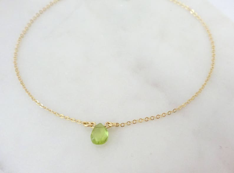 Real Gemstone Bracelet Dainty Bracelet Minimal Birthstone Bracelet Peridot Bracelet