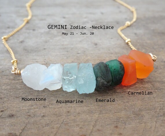 Gemini Zodiac Crystal Necklace 