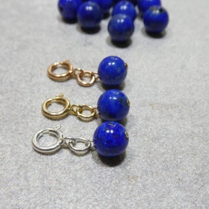 Lapis Lazuli Pendant Charm, Add on for Necklace, Hoops, earrings, Bracelet, Genuine lapis Lazuli Gemstone Charm, Birthstone Jewelry, Gift image 4
