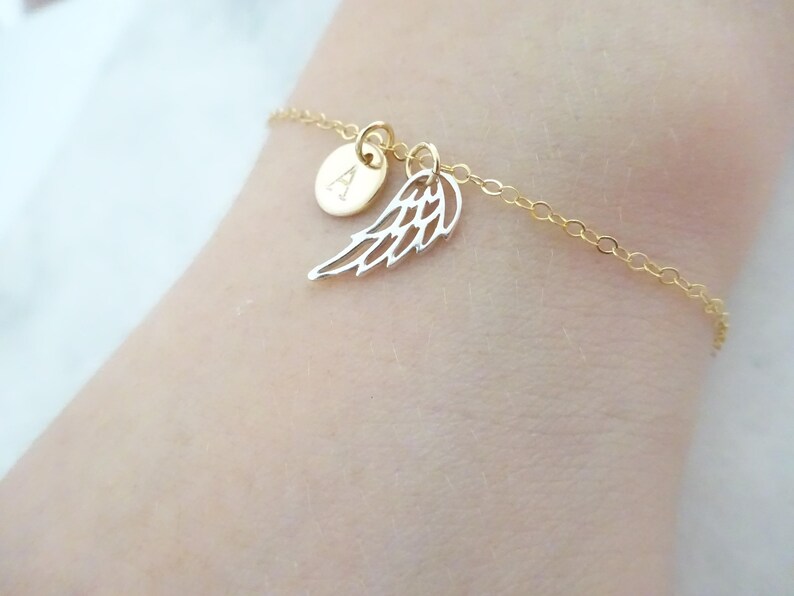 Guardian Angel wing child loss memorial keepsake gift Dad loss Remembarce jewelry Memorial bracelet Grandparent loss Grief jewelry