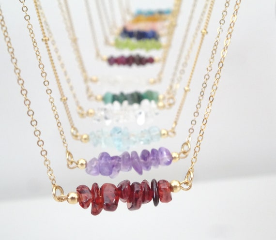etsy gemstone necklace