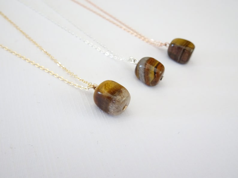 Gift for her Necklace Tiger Eye pendant necklace Natural gemstone Jewelry