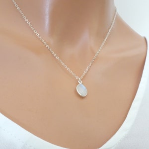Moonstone Necklace, June Birthstone in Silver or Gold Perfect Gift for Her, Gemini Zodiac, Bridesmaid Jewelry image 1