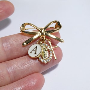 Catholic Baby Pin Girl Gift, Virgin Mary Charm Protection Pin, Custom Baptism, Personalised Christening Gift, New Baby Boy Keepsake