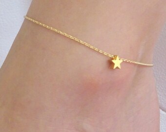 Star Anklet, Tiny Charm Anklet, Birthday Gift