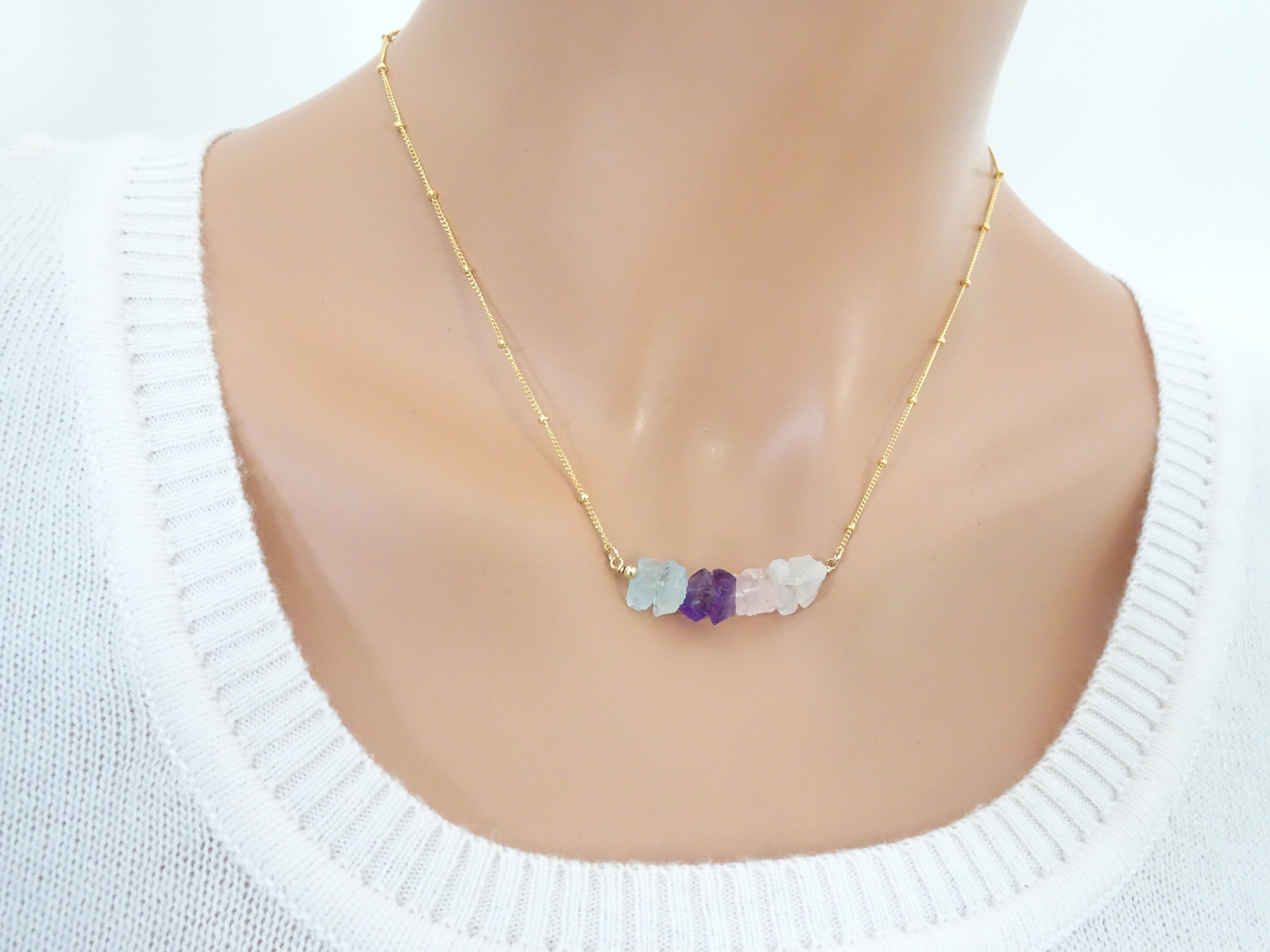 Pisces Zodiac Necklace Genuine Raw 