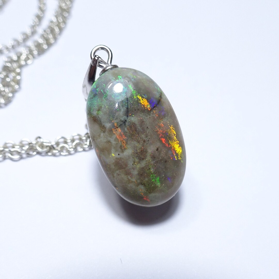 Andamooka Opal Necklace Genuine Australian Double Sided Opal Etsy
