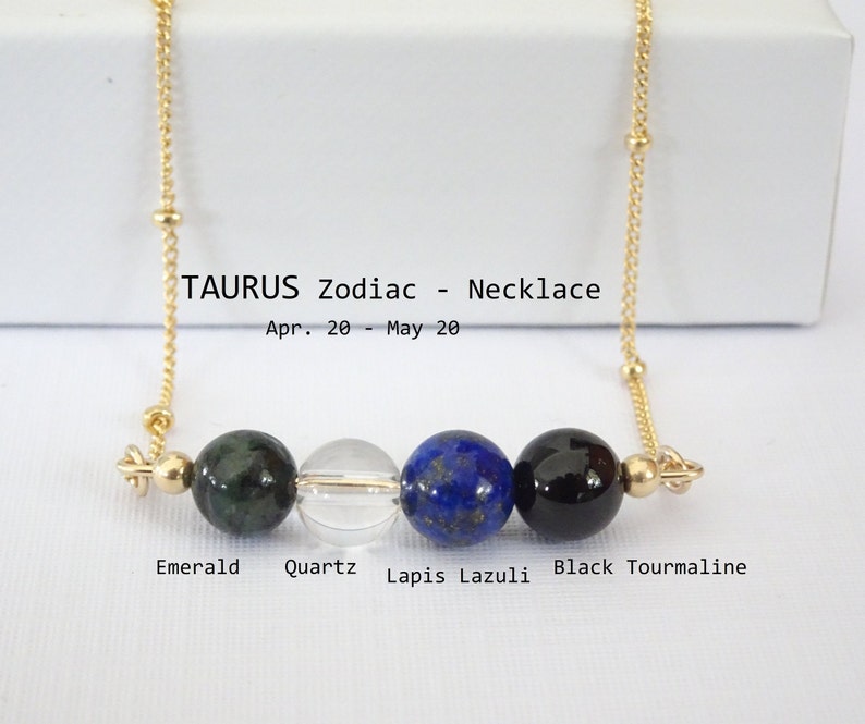 Genuine Birthstone Crystal Necklace for Taurus Zodiac Etsy