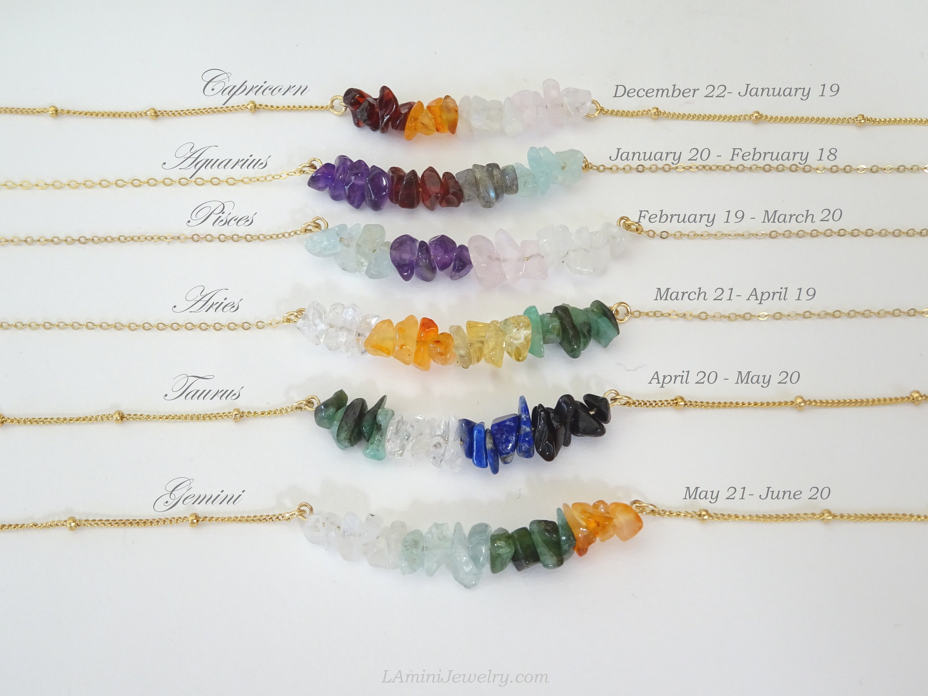 Zodiac outlet stone necklace