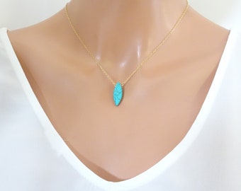 Turquoise Blue Necklace for Women, Birthday Gift