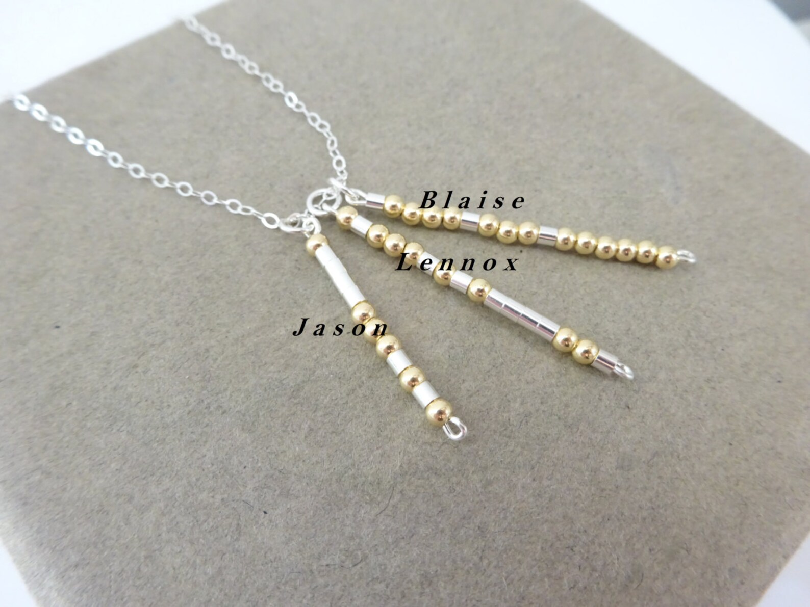 Vertical Morse Code Kids Name Necklace Personalized Custom - Etsy