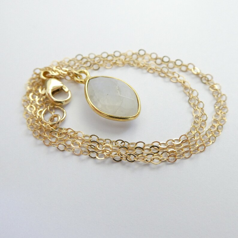 Moonstone Necklace, June Birthstone in Silver or Gold Perfect Gift for Her, Gemini Zodiac, Bridesmaid Jewelry image 7