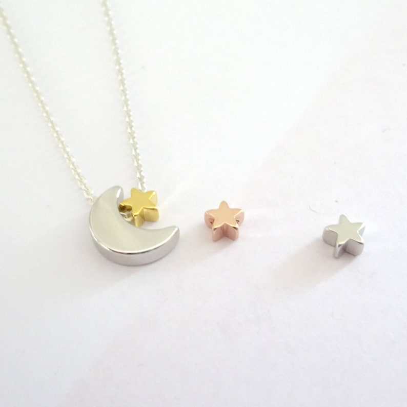 Moon and Star Necklace, Dainty Jewelry, Birthdays Gift, Bridal Party Jewelry, Moon Star image 4