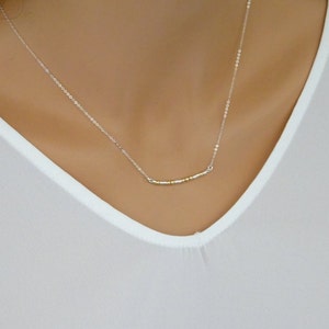 Sterling Silver Cable chain Morse code Necklace. 14K Gold mixed metals Jewelry for Women.