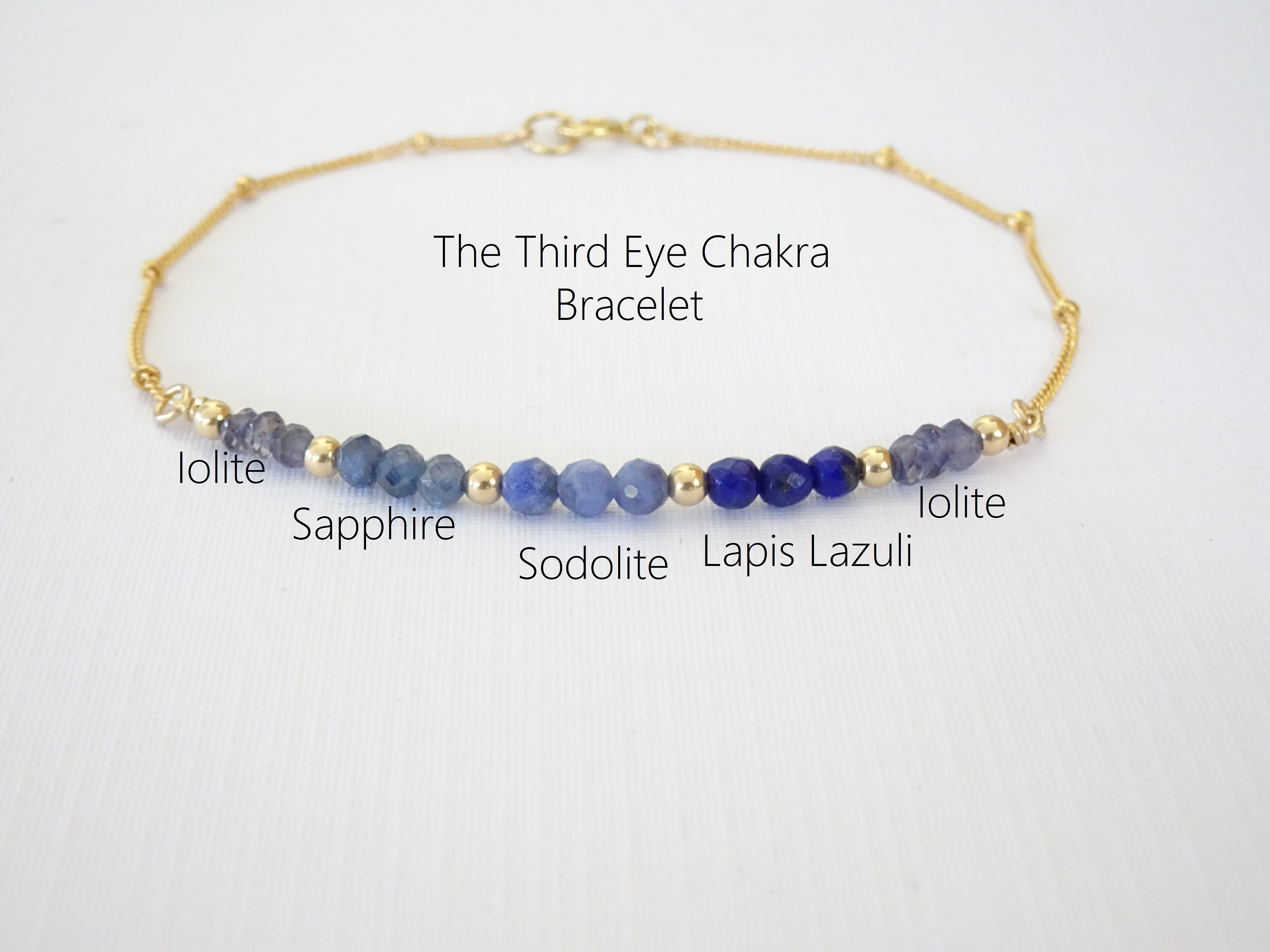 Third Eye Chakra Bracelet Natural Crystal Jewelry Gift for Her