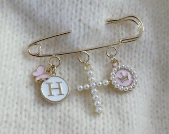 Personalized Baptism Pin: Baby Boy Keepsake Safety Brooch Girl