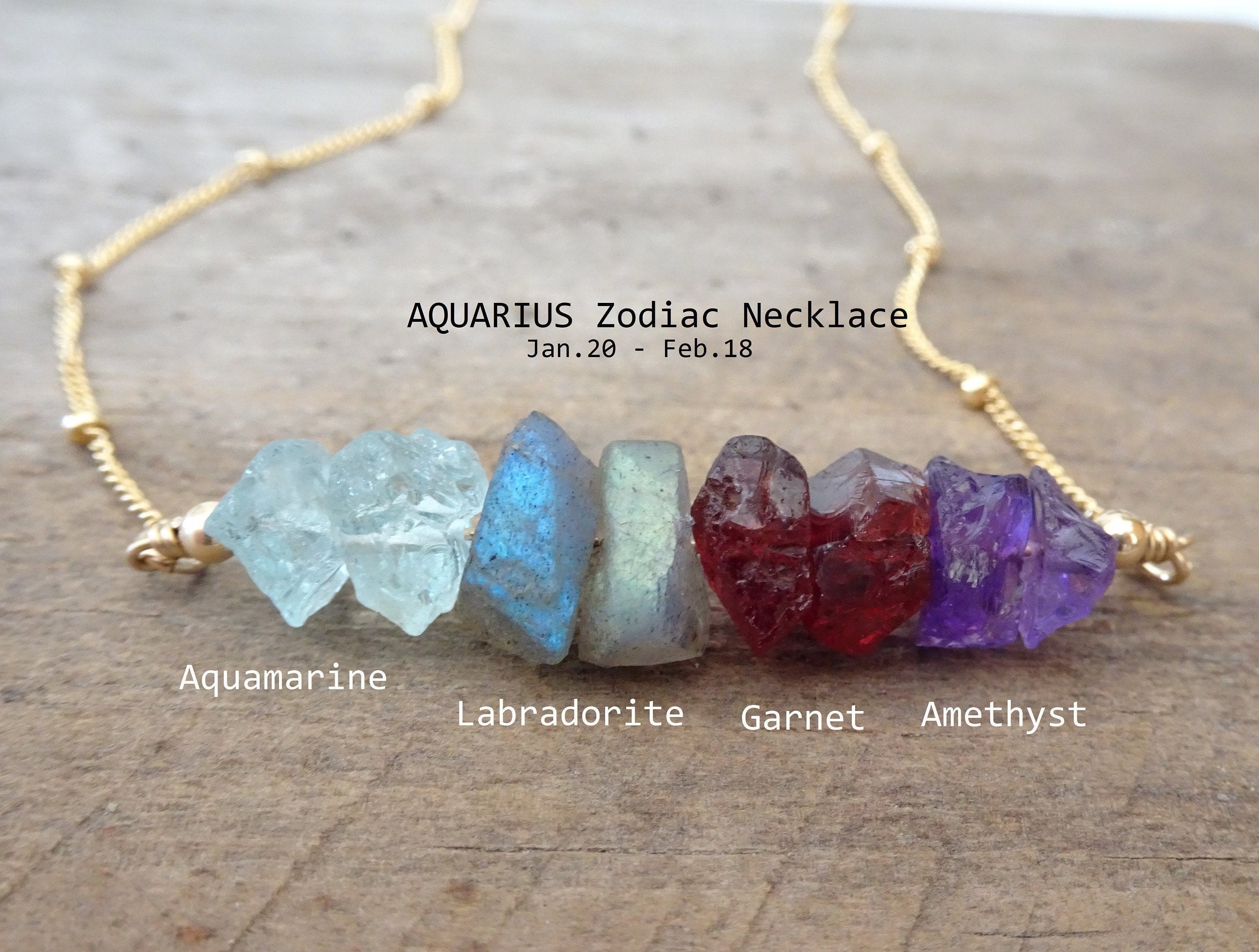 Zodiac Necklace for Aquarius Star Sign 