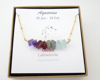 Zodiac Necklace for Aquarius Star Sign 