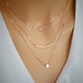 Laminijewelry Rose Gold layered necklace, Gift for her,Stardust & Curved bar, 3 Separate necklaces, rose gold layered necklace set