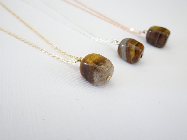 Gift for her Necklace Tiger Eye pendant necklace Natural gemstone Jewelry