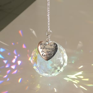 Memorial Sympathy Gift, Crystal Rainbow Suncatcher, Remembrance Grief Loss Mother Father Child Friend Spouse Look for Me In The Rainbows