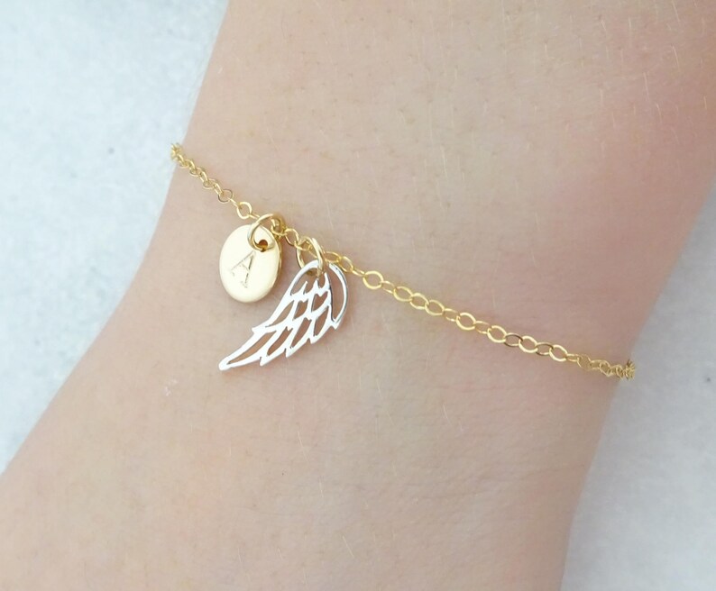 Guardian Angel wing child loss memorial keepsake gift Dad loss Remembarce jewelry Memorial bracelet Grandparent loss Grief jewelry