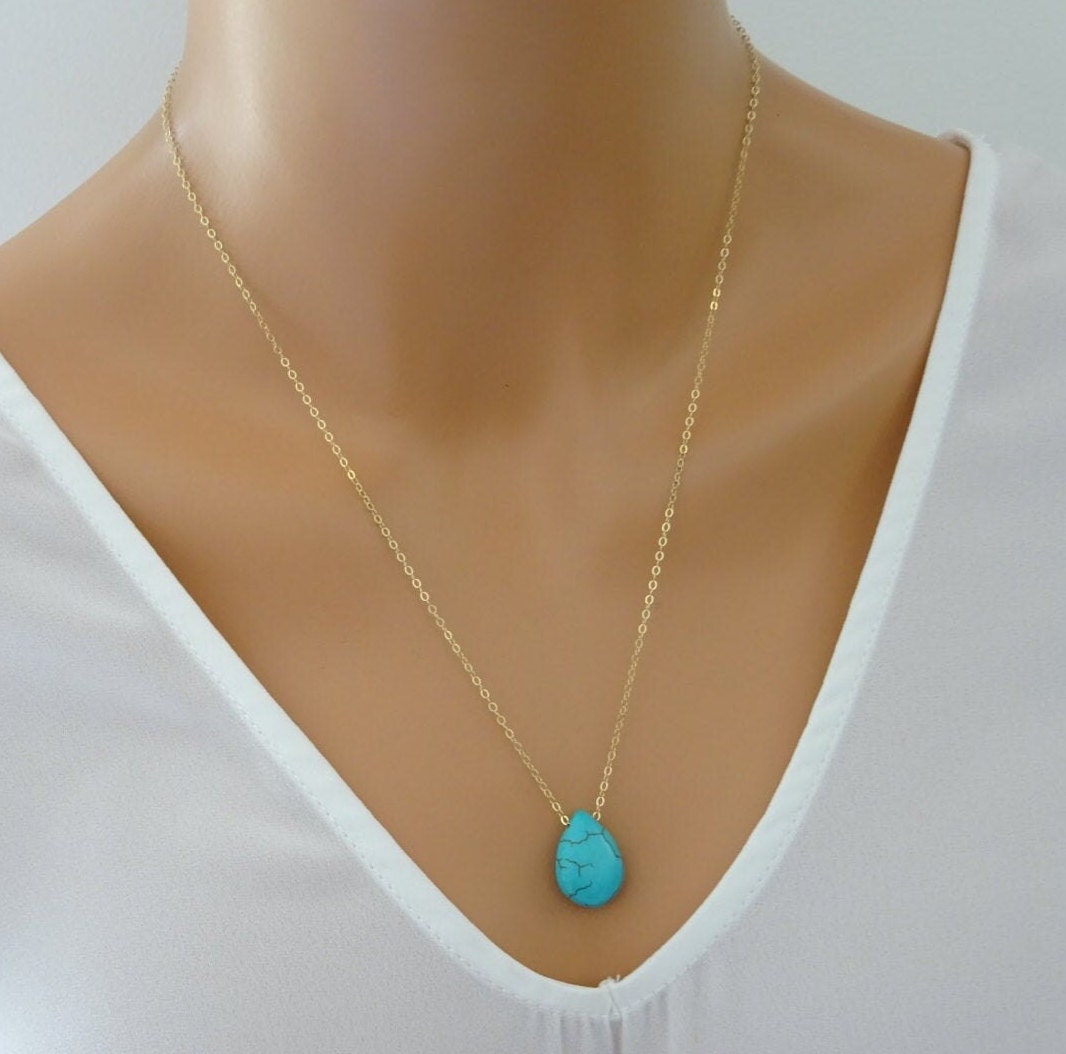 gold plated Turquoise chips necklace handmade in California birth stone ocean inspired delicate jewelry gold plated Turquoise chips necklace handmade in California birth stone ocean inspired delicate jewelry