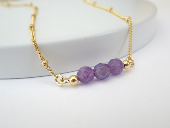 Natural Amethyst Gold Plated Pendant For Women Chakra Healing Necklace Astrological Handmade Jewelry
