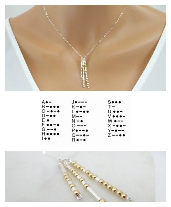Vertical Morse Code Kids Name Necklace Personalized Custom - Etsy