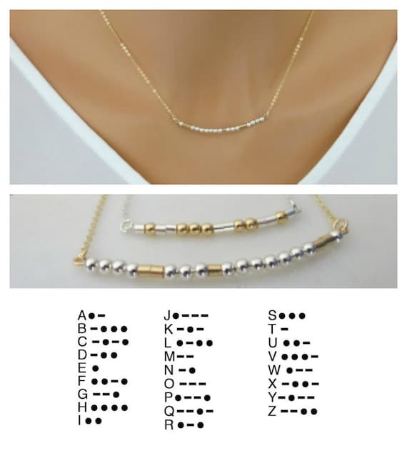 Etsy morse code on sale necklace