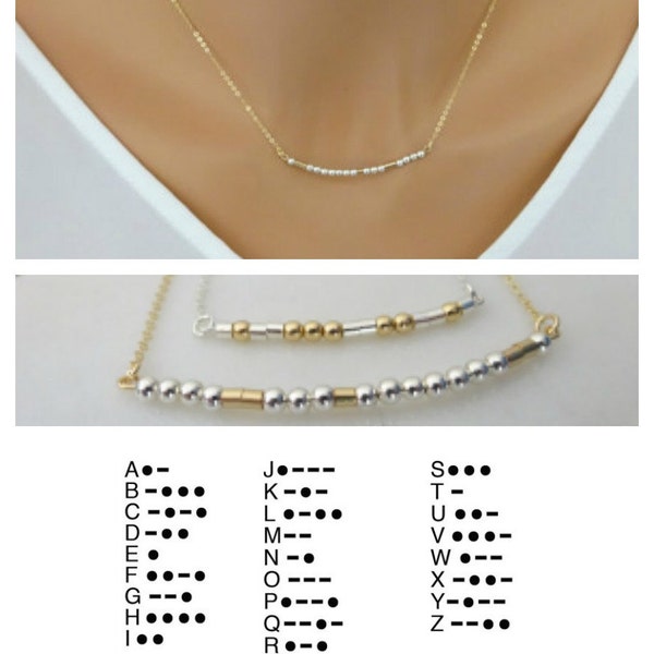 Morse Code Necklace, Dainty Personalized Jewelry Gift