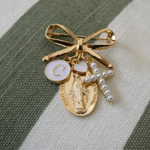 Baby Baptism Pin Virgin Mary Personalized Gift