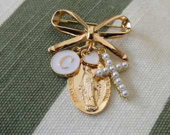 Baby Baptism Pin Virgin Mary Personalized Gift