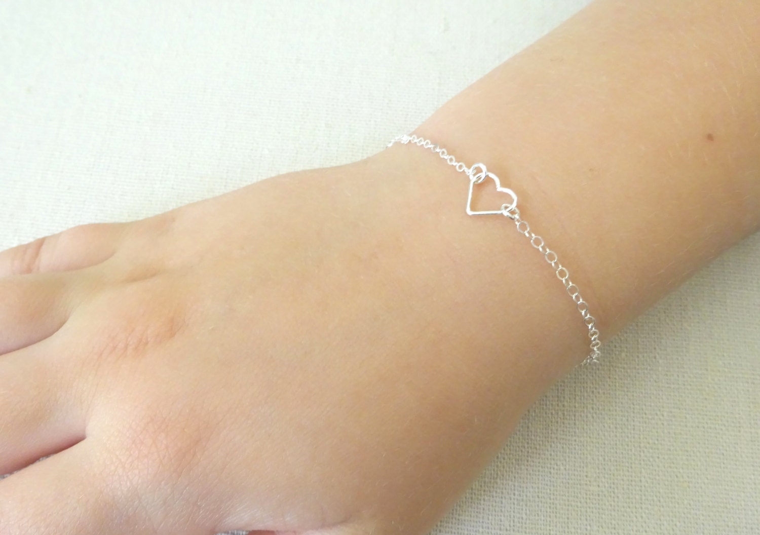 Heart bracelet Sterling Silver heart bracelet baby jewelry Etsy