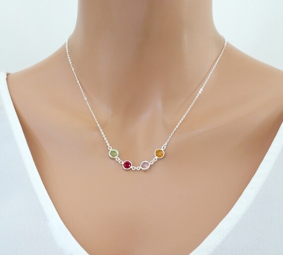 kid birthstone necklace for mom
