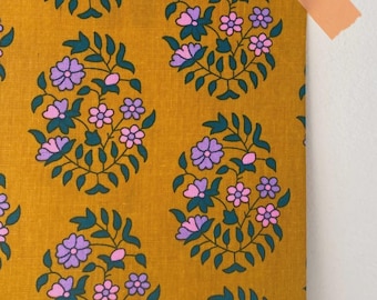 Petit Pan Shalin Saffron - French Designer Fabric - 100% Cotton - Sold by the Half Yard