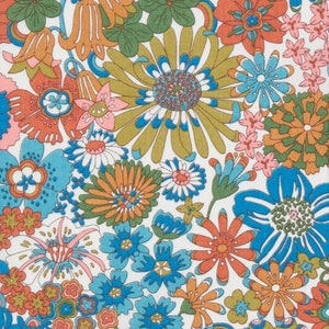 Liberty Fabrics - Rainbow Garden B Tana Lawn Cotton Liberty of London - Green - NEW