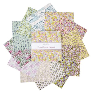 Liberty Postkarte aus den Highlands 10” Stacker – 42 vorgeschnittene Quadrate – Liberty of London Quilting Cotton – Riley Blake - Layer Cake