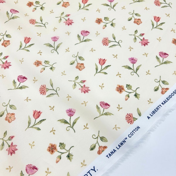 Liberty of London Fabrics - Royal Threads - Liberty of London - Tana Lawn Cotton - White Pink