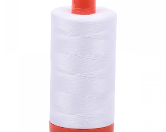 Aurifil - Mako Cotton Thread Solid 50wt 1422yds White - A1050-2024