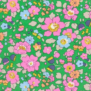 Liberty Fabrics - Betsy Meadow B Green Liberty Tana Lawn Fabric - Liberty of London - Floral Fabric