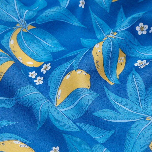 Liberty Fabrics - Citron Presse Liberty Tana Lawn Fabric - Liberty of London - Blue Lemon Fabric