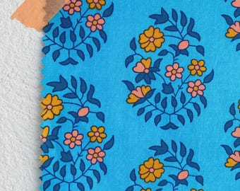 Petit Pan Shalin Turquoise - French Designer Fabric - 100% Cotton - Sold by the Half Yard