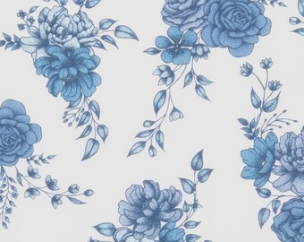 NEW** Liberty Fabrics - Inked Rose (C) Tana Lawn™ Cotton Fabric - Liberty of London - Blue