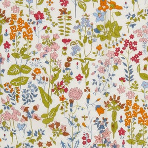 NEW** Liberty Fabrics - Organic Field Flowers Liberty Tana Lawn Fabric - Liberty of London - Pink Green - Floral Fabric