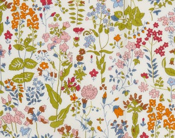 NEW** Liberty Fabrics - Organic Field Flowers Liberty Tana Lawn Fabric - Liberty of London - Pink Green - Floral Fabric
